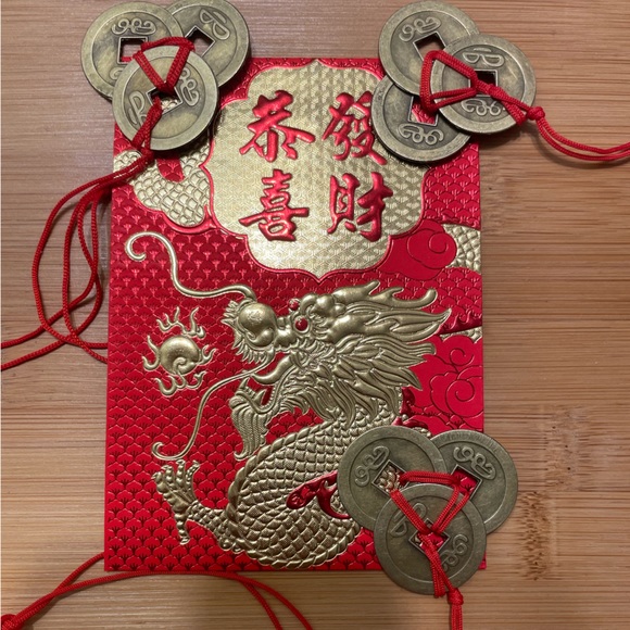 Hand Crafted Other - Year of the Dragon Money Luck Envelope 3 feng Shui Coin Set